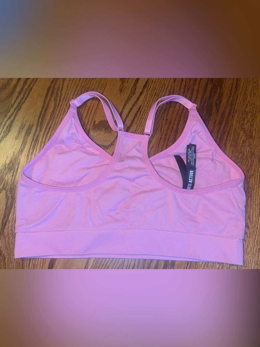 PINK Victoria's Secret Pink Ribbed Sports Bra - Picture 2 of 2